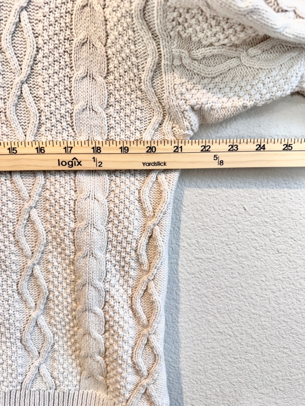 J.Crew Cable Knit Sweater Coastal Grandma Cottagecore Preppy Cream Large C46 - Picture 8 of 11